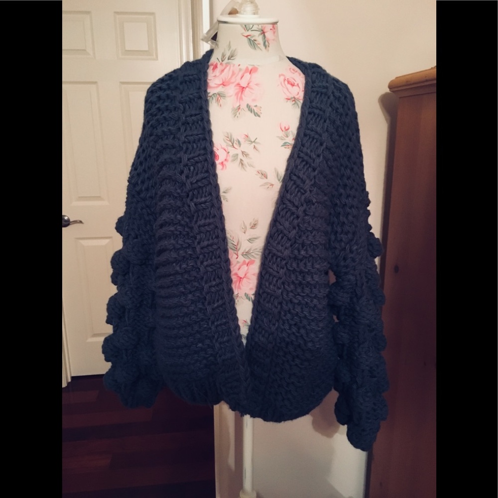 Handmade slate blue/grey wool sweater.